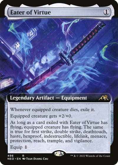 Eater of Virtue Extended Art Kamigawa: Neon Dynasty Magic card