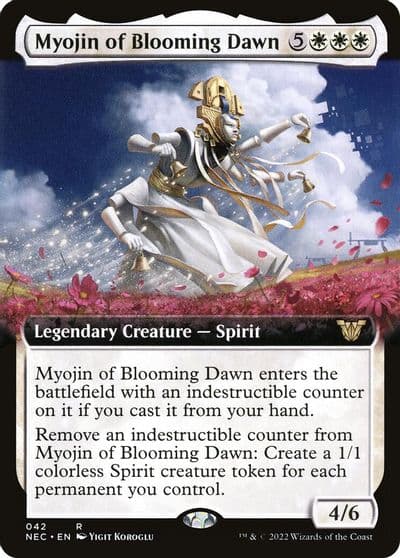 Myojin of Blooming Dawn Extended Art Commander: Kamigawa: Neon Dynasty Magic card