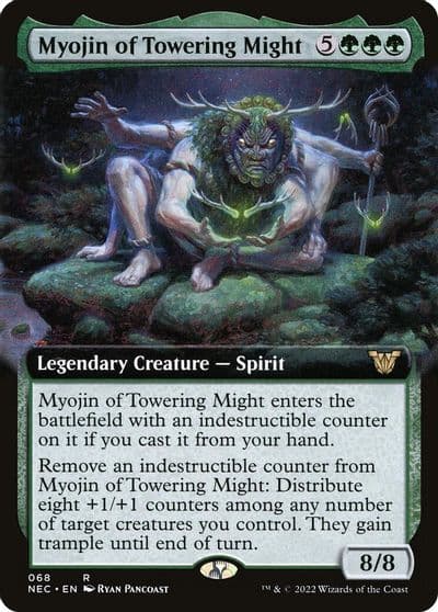 Myojin of Towering Might Extended Art Commander: Kamigawa: Neon Dynasty Magic card