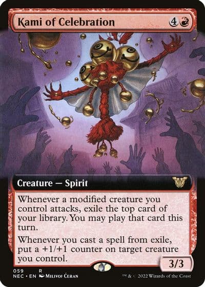 Kami of Celebration Extended Art Commander: Kamigawa: Neon Dynasty Magic card
