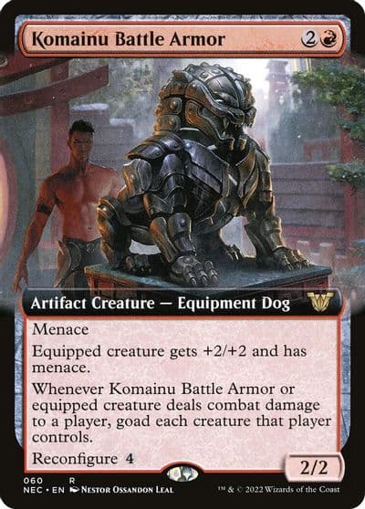 Komainu Battle Armor Extended Art Commander: Kamigawa: Neon Dynasty Magic card
