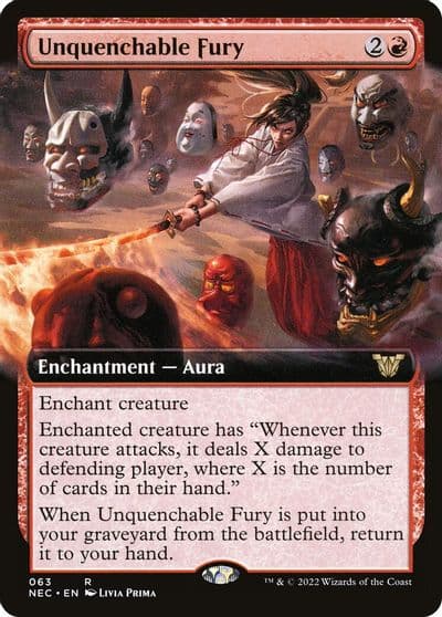 Unquenchable Fury Extended Art Commander: Kamigawa: Neon Dynasty Magic card