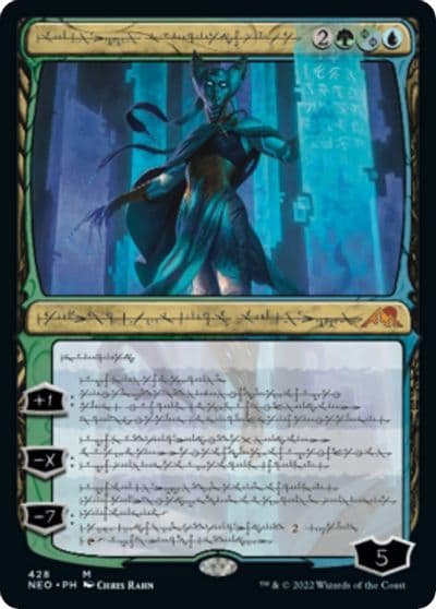 Tamiyo Compleated Sage Phyrexian Foil Etched Kamigawa: Neon Dynasty Magic card