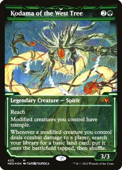 Kodama of the West Tree Showcase Foil Etched Kamigawa: Neon Dynasty Magic card