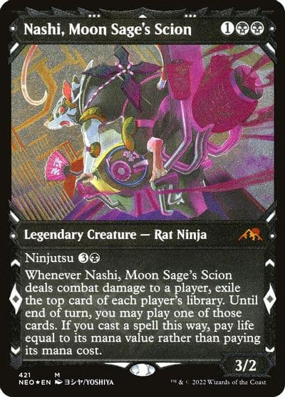 Nashi Moon Sages Scion Showcase Foil Etched Kamigawa: Neon Dynasty Magic card