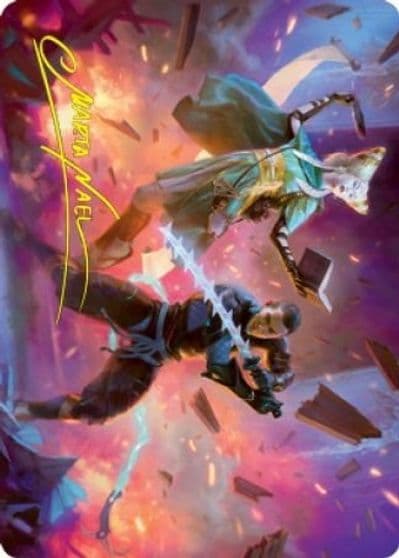 Explosive Entry Art Card Gold Stamped Signature Art Series: Kamigawa: Neon Dynasty Magic card