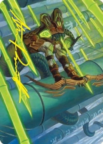 Bamboo Grove Archer Art Card Gold Stamped Signature Art Series: Kamigawa: Neon Dynasty Magic card
