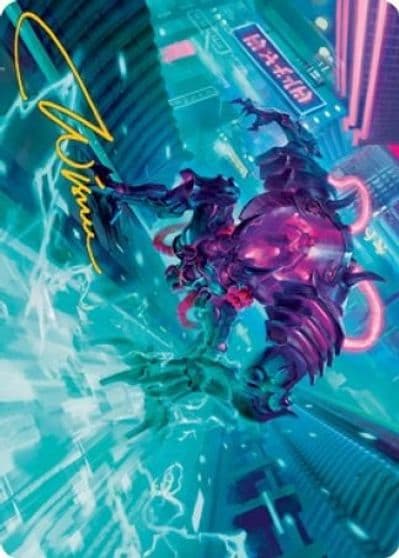 Surgehacker Mech Art Card Gold Stamped Signature Art Series: Kamigawa: Neon Dynasty Magic card