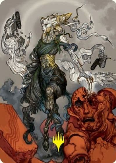 Tamiyo Compleated Sage Art Card Gold Stamped Signature Art Series: Kamigawa: Neon Dynasty Magic card