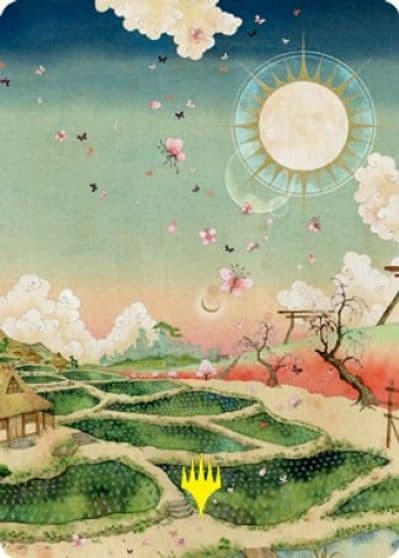Plains 293 Art Card 79 81 Gold Stamped Signature Art Series: Kamigawa: Neon Dynasty Magic card