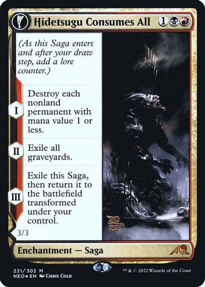 Hidetsugu Consumes All Prerelease Cards Magic card
