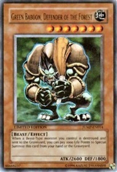Green Baboon Defender of the Forest Shonen Jump Magazine Promos Yu-Gi-Oh! card