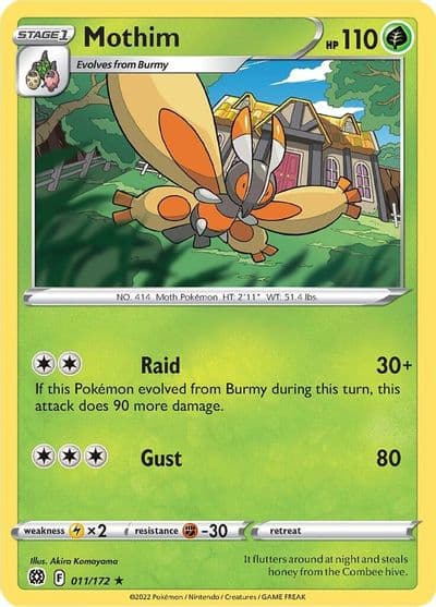 Mothim SWSH09: Brilliant Stars Pokemon card