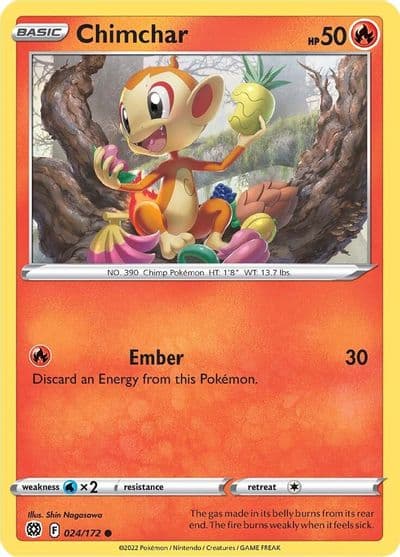 Chimchar SWSH09: Brilliant Stars Pokemon card