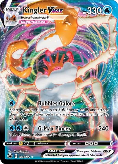 Kingler VMAX SWSH09: Brilliant Stars Pokemon card