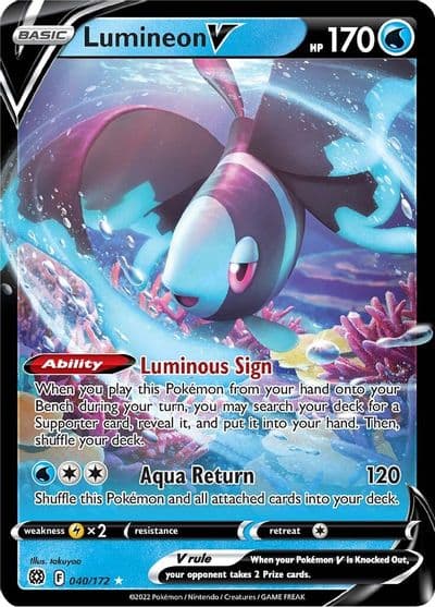Lumineon V SWSH09: Brilliant Stars Pokemon card
