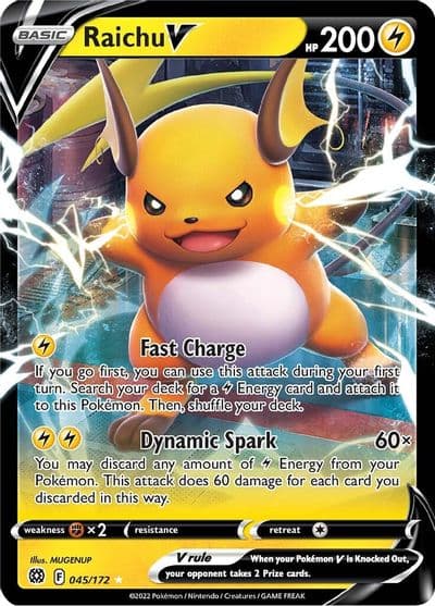 Raichu V SWSH09: Brilliant Stars Pokemon card