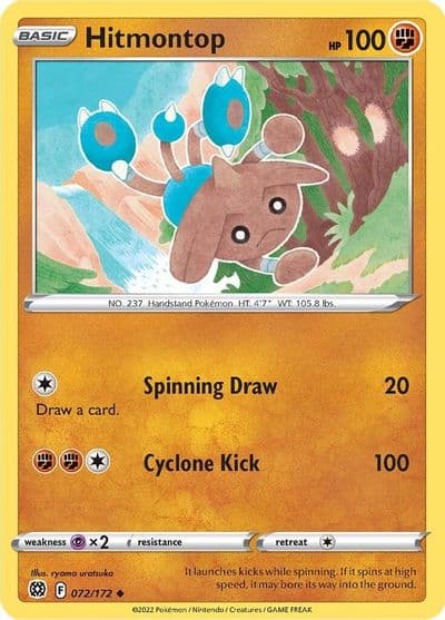 Hitmontop SWSH09: Brilliant Stars Pokemon card