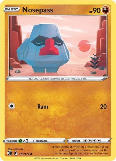 Nosepass SWSH09: Brilliant Stars Pokemon card