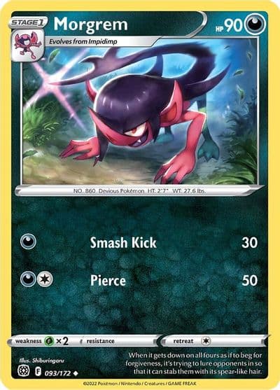 Morgrem SWSH09: Brilliant Stars Pokemon card