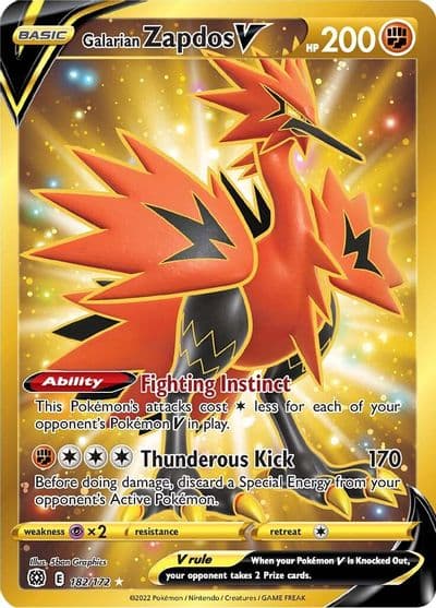 Galarian Zapdos V (Secret) SWSH09: Brilliant Stars Pokemon card
