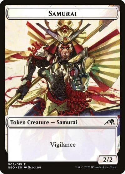 Samurai 003 Ninja 004 Double sided Token Kamigawa: Neon Dynasty Magic card