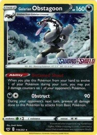 Galarian Obstagoon (Cosmos Holo) Miscellaneous Cards & Products Pokemon card