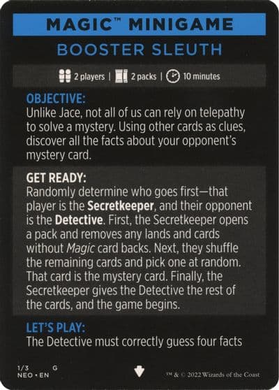 Magic Minigame Booster Sleuth Kamigawa: Neon Dynasty Magic card