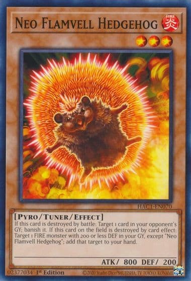 Neo Flamvell Hedgehog Hidden Arsenal: Chapter 1 Yu-Gi-Oh! card