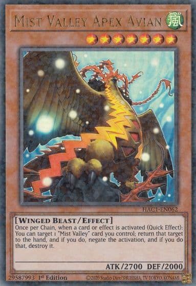 Mist Valley Apex Avian Duel Terminal Hidden Arsenal: Chapter 1 Yu-Gi-Oh! card