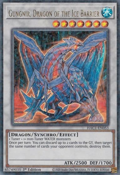 Gungnir Dragon of the Ice Barrier Duel Terminal Hidden Arsenal: Chapter 1 Yu-Gi-Oh! card