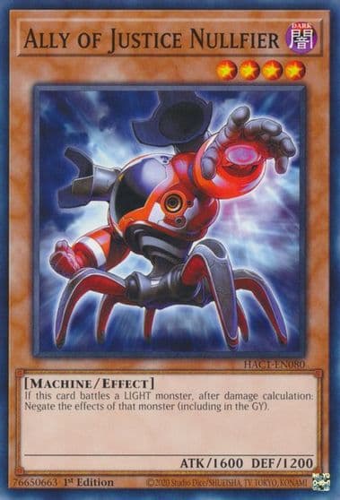 Ally of Justice Nullfier Hidden Arsenal: Chapter 1 Yu-Gi-Oh! card