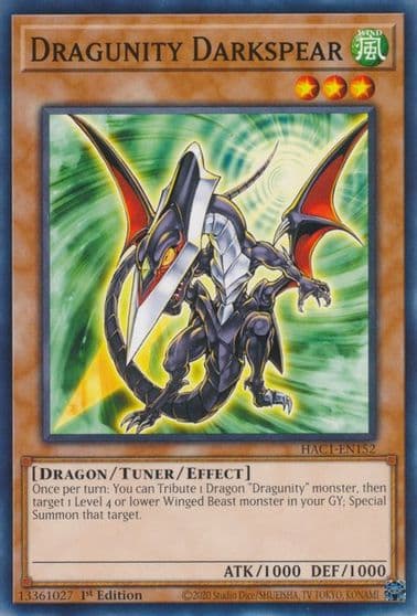 Dragunity Darkspear Hidden Arsenal: Chapter 1 Yu-Gi-Oh! card