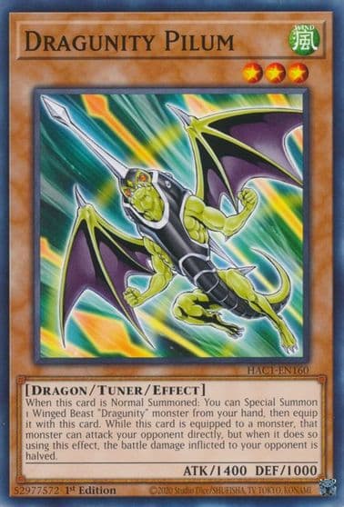 Dragunity Pilum Hidden Arsenal: Chapter 1 Yu-Gi-Oh! card
