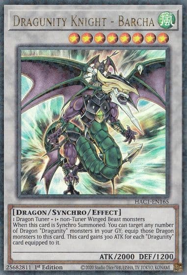Dragunity Knight Barcha Duel Terminal Hidden Arsenal: Chapter 1 Yu-Gi-Oh! card