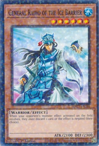 General Raiho of the Ice Barrier Duel Terminal Hidden Arsenal: Chapter 1 Yu-Gi-Oh! card