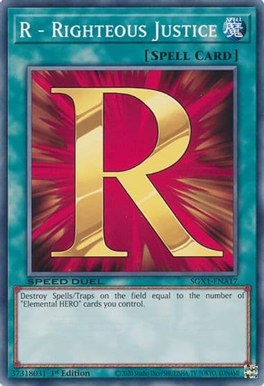 R Righteous Justice Speed Duel GX: Duel Academy Box Yu-Gi-Oh! card