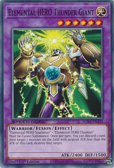 Elemental HERO Thunder Giant Speed Duel GX: Duel Academy Box Yu-Gi-Oh! card