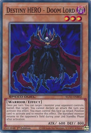 Destiny HERO Doom Lord Speed Duel GX: Duel Academy Box Yu-Gi-Oh! card