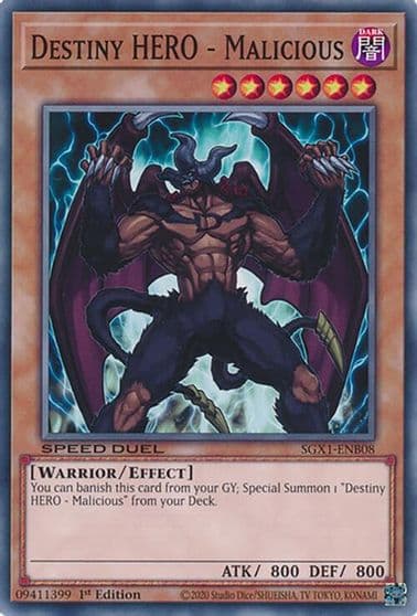 Destiny HERO Malicious Speed Duel GX: Duel Academy Box Yu-Gi-Oh! card