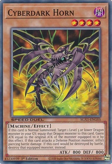 Cyberdark Horn Speed Duel GX: Duel Academy Box Yu-Gi-Oh! card