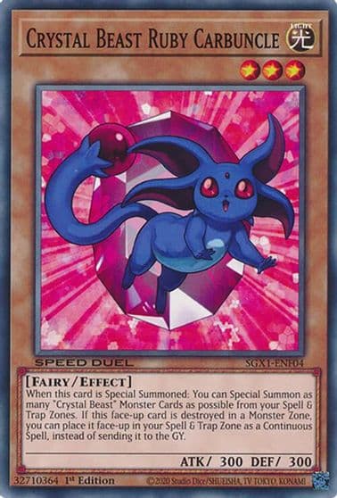 Crystal Beast Ruby Carbuncle Speed Duel GX: Duel Academy Box Yu-Gi-Oh! card