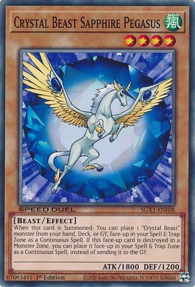 Crystal Beast Sapphire Pegasus Speed Duel GX: Duel Academy Box Yu-Gi-Oh! card