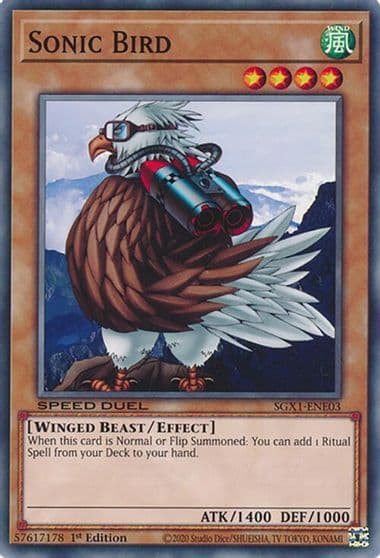 Sonic Bird Speed Duel GX: Duel Academy Box Yu-Gi-Oh! card