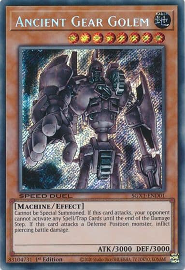 Ancient Gear Golem Secret Rare Speed Duel GX: Duel Academy Box Yu-Gi-Oh! card