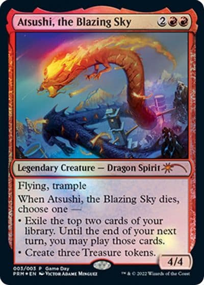 Atsushi the Blazing Sky Game Day & Store Championship Promos Magic card