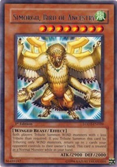 Simorgh Bird of Ancestry Light of Destruction Yu-Gi-Oh! card