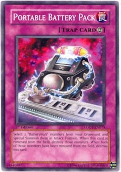 Portable Battery Pack Light of Destruction Yu-Gi-Oh! card