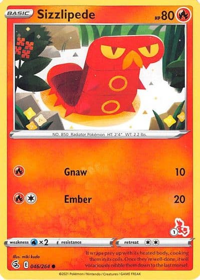 Sizzlipede (#1 Cinderace Stamped) Battle Academy 2022 Pokemon card