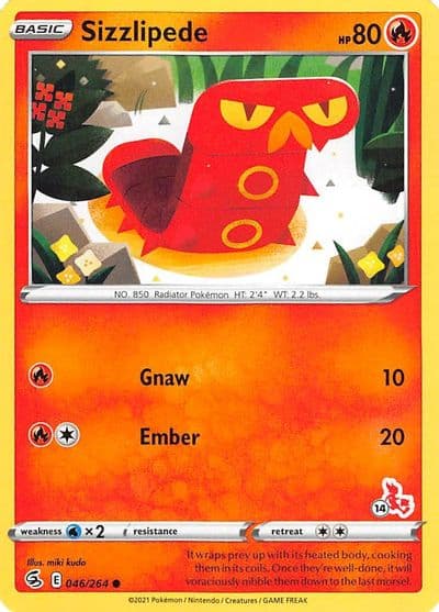 Sizzlipede (#14 Cinderace Stamped) Battle Academy 2022 Pokemon card